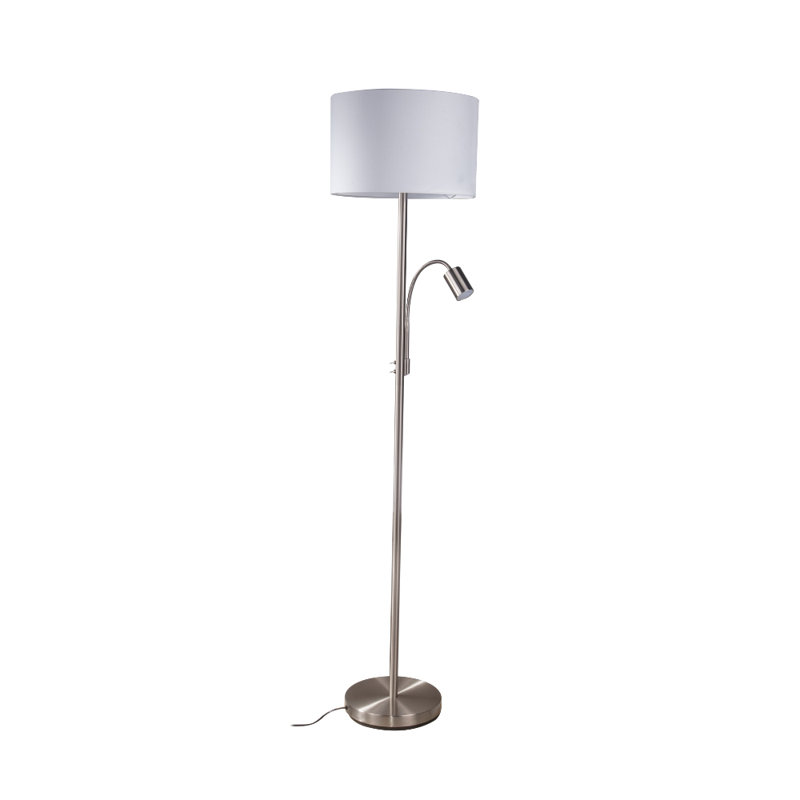 Azirah 170cm Traditional Floor Lamp, Silver, Grey