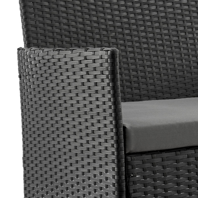 Imperia Modern 4-Person Patio Conversation Set with Polyester Cushions in Black and Gray, Gray