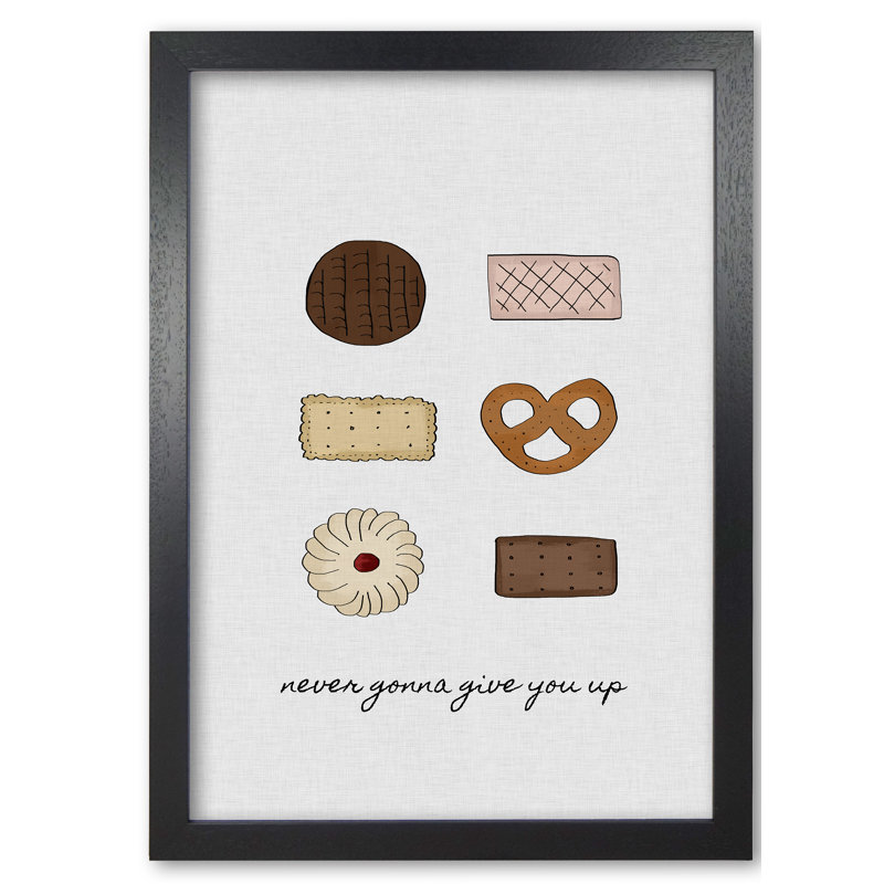Never Gonna Give You Up - Print, Black Grain Frame, 85 cm H x 60 cm W x 5 cm D