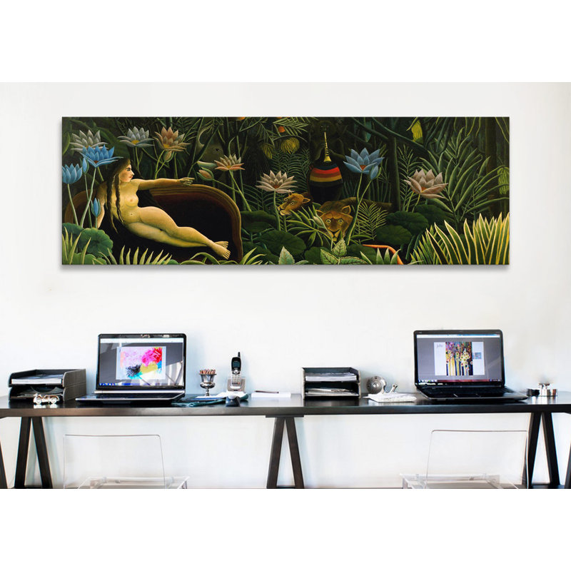 « the rêve panoramique » par reproduction d’art sur toile Henri Rousseau, H 20 po x l 60 po x P 0,75 po