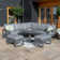 Hagai Square Aluminium Corner Dining Set - with Rising Table & Footstools - Grey