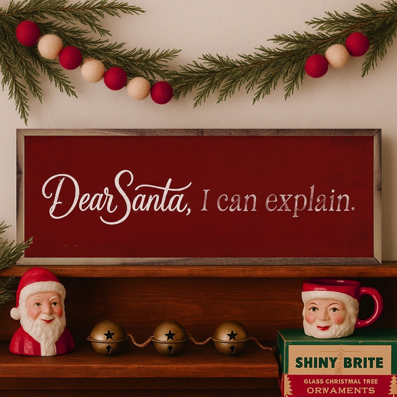 Dear Santa I Can Explain, Rouge, H 8 po x l 24 po