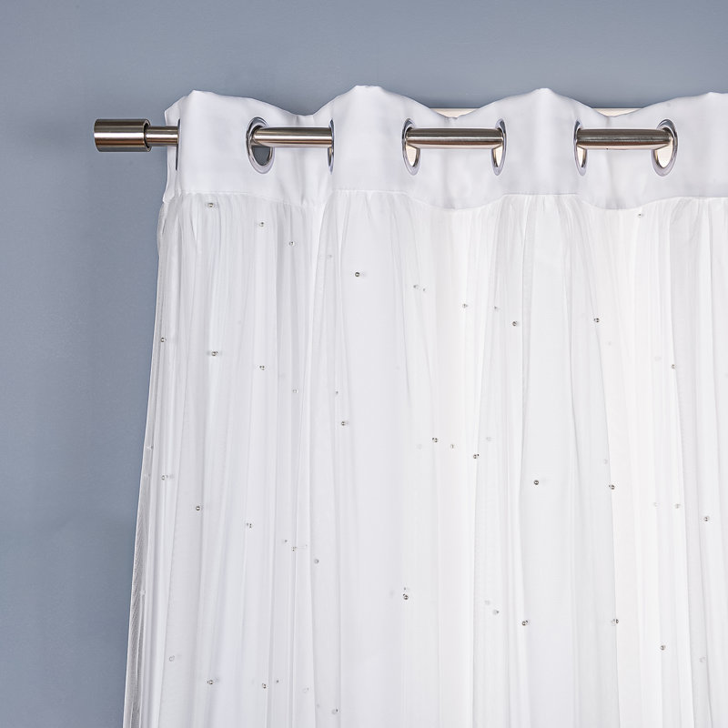 Rideaux obscurcissant avec œillets Pearl, Blanc, L 52 po x L 98 po