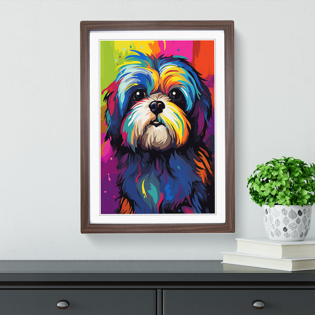 Shih Tzu Pop - Framed Print
