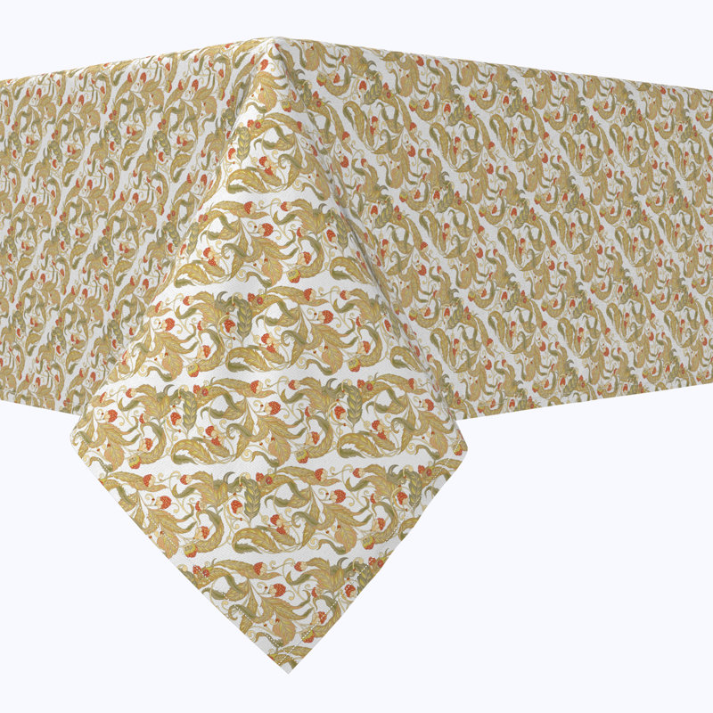 Rectangular Tablecloth, 100% Cotton, Floral 119, 52'' D x 52'' L