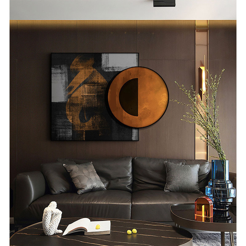 Art abstrait superposé sur des peintures de décoration de chambre à coucher de salon, H 27,56 po x l 37,4 po x P 1,38 po