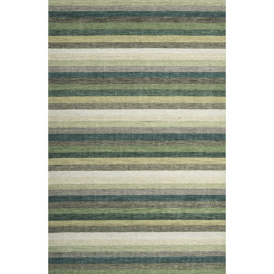 Jazzy Handmade Wool Green/Yellow Rug
