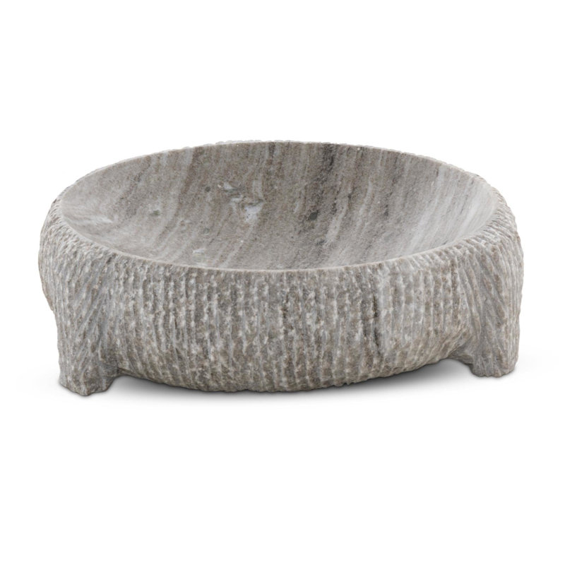 Montero Bowl, Antique White Marble