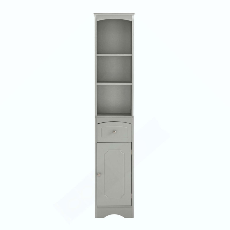 Armoire de rangement de 66,9 po de hauteur avec tiroir et tablette réglable, Grey