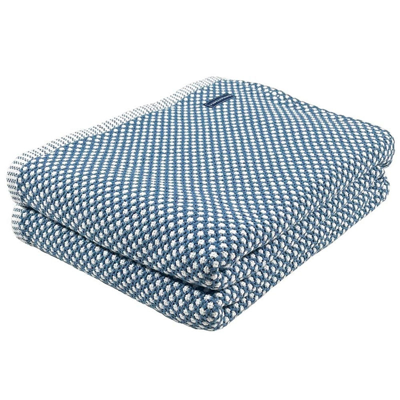 Couverture en coton Coastal Edgecomb, 90 po x 96 po, Bleu