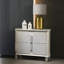 Table de chevet 2 tiroirs Laveda en blanc perle