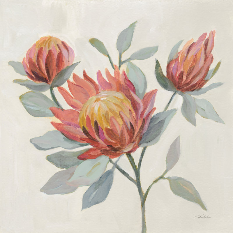 Field Bloom II by Silvia Vassileva - Wrapped Canvas Painting, 30cm H x 30cm W x 3.8cm D