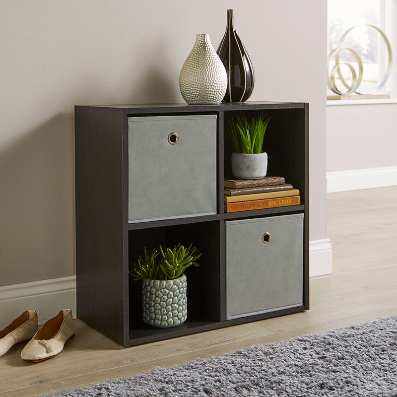 Steib 2x2 Storage Cube Bookcase Unit, Black