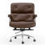 Fauteuil de direction en cuir véritable avec structure et roues en aluminium, fauteuil de bureau pivotant avec dossier épais et soutien lombaire ergonomique-1698205403