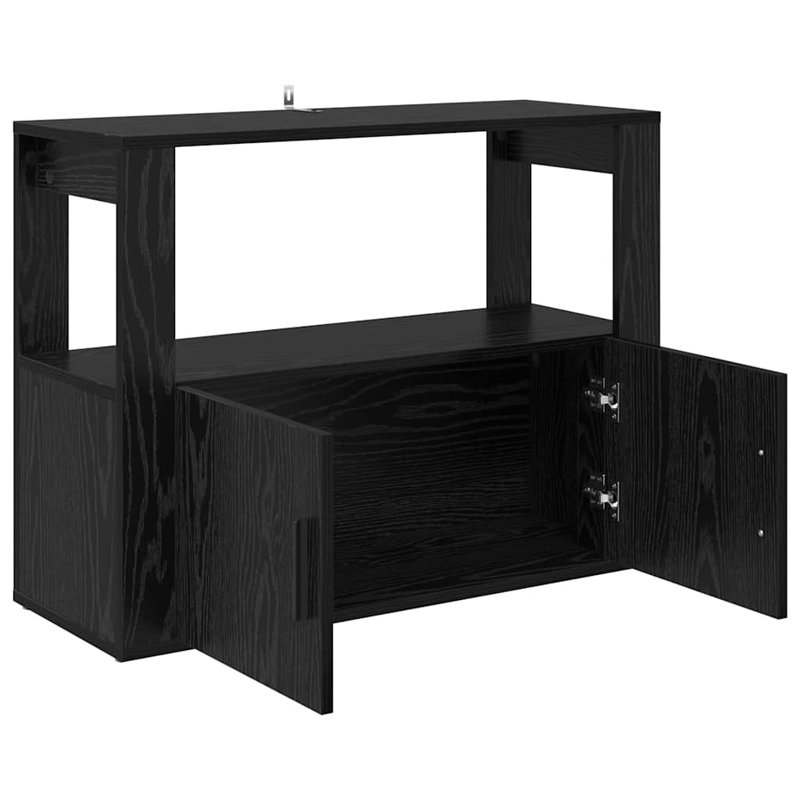 Sideboard Engineered Wood Indoor Cupboard Home Organiser, Black Oak
