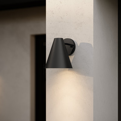 Applique murale d'extérieur noir moyen mat 6,2 po Mik