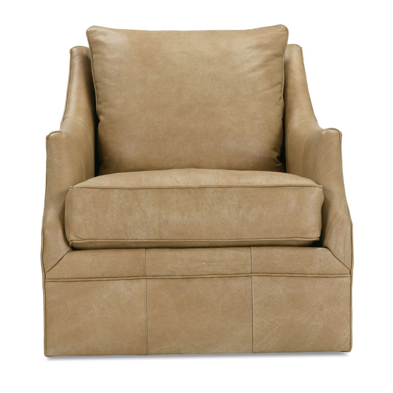 Butterscotch Kara Leather Swivel Glider