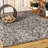 Truman Bohemian Medallion Textured Weave Black/Gray Indoor/Outdoor Rug-1203059584