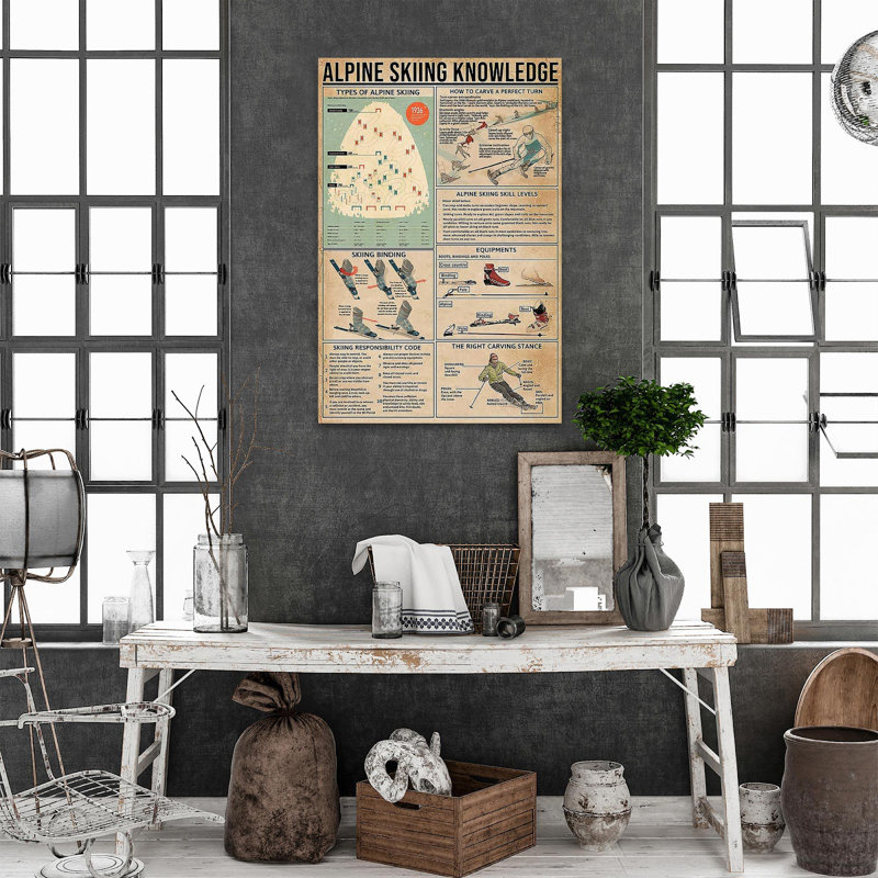 «Alpine Skiing Connaissances», impression sur toile tendue, H 36 po x l 24 po x P 1,25 po