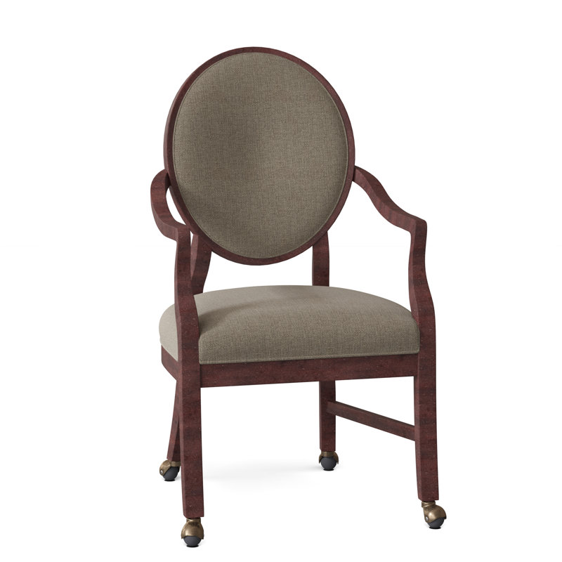 Chaise rembourrée à dossier très grand Louis, 3152 Lin, Tabac