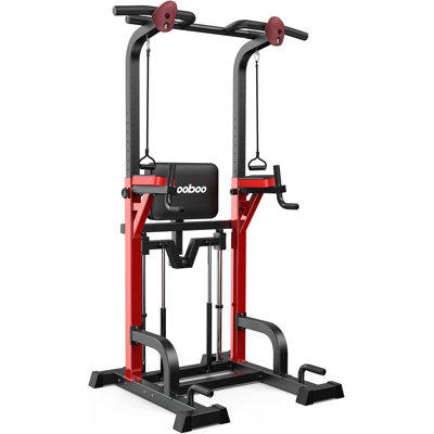 Power Tower Dip Station Pull Up Bar for Fitness Home Gym Workout,Multi-Function Adjustable Height Fitness Strength Training Exercise Equipment