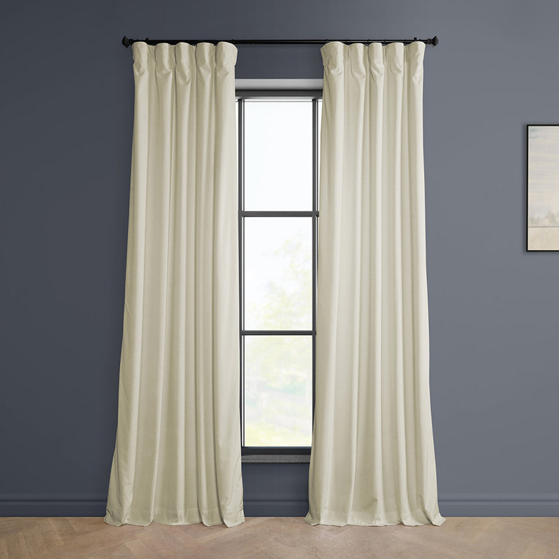 Matra Room Darkening Rod Pocket Single Curtain Panel , 50" W x 96" L, Au Lait Creme