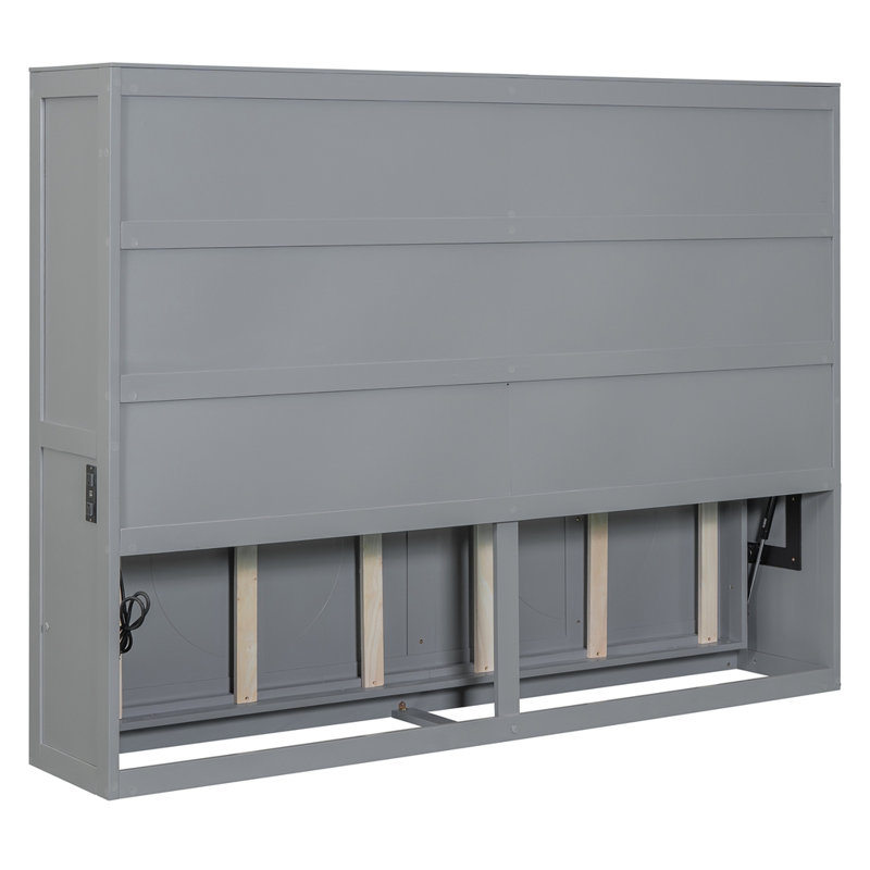 Lit escamotable double pleine grandeur, Gris