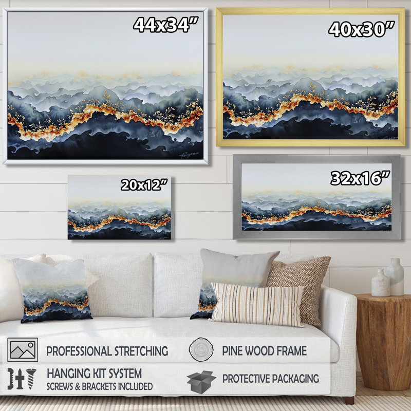 Reproduction d'art mural côtier «River of Agate I», H 12 po x l 20 po, Reproduction encadrée d'une seule photo sans pass