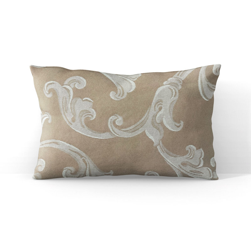 Coussin de vigne doré Arabella, 20 po x 26 po, Coussin lombaire
