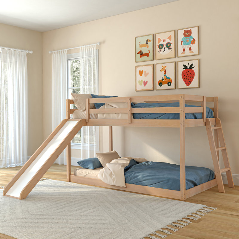 Lit superposé simple avec glissière Bear, Oak Embossed Natural