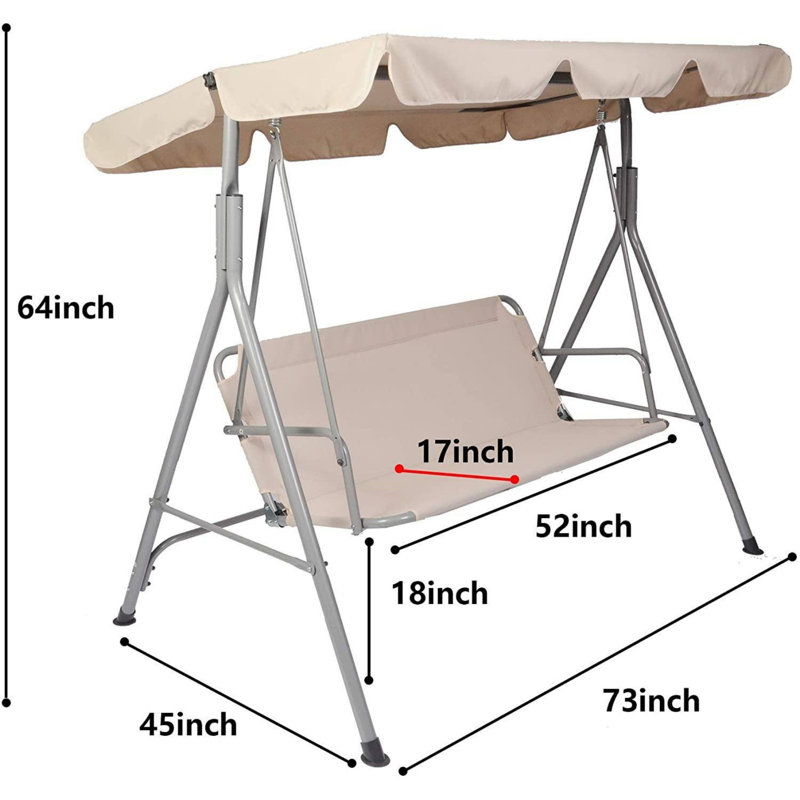 Balancelle avec auvent 2 personnes Paladino, Beige
