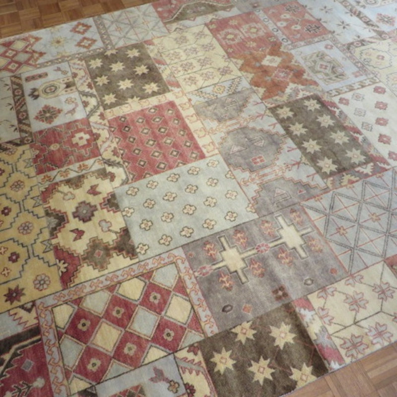 Tapis de zone noué la brun 9 pi 1 po x 11 pi 8 po one-of-kind Josephson