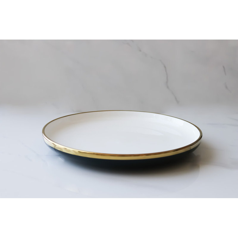 «The Luxury Collection» avec garniture - grande assiette 10 po, Bleu/blanc/or