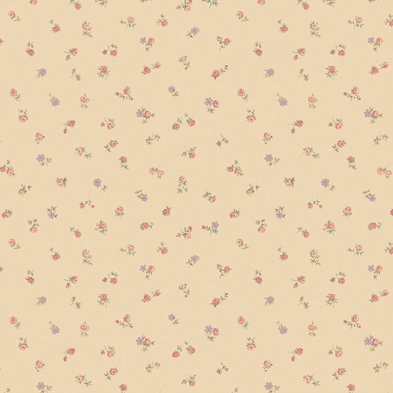 Rouleau de papier peint lisse L 32,7 pi x l 20,5 po Bellevue, Beige / crème / rouge / vert / rose / mauve