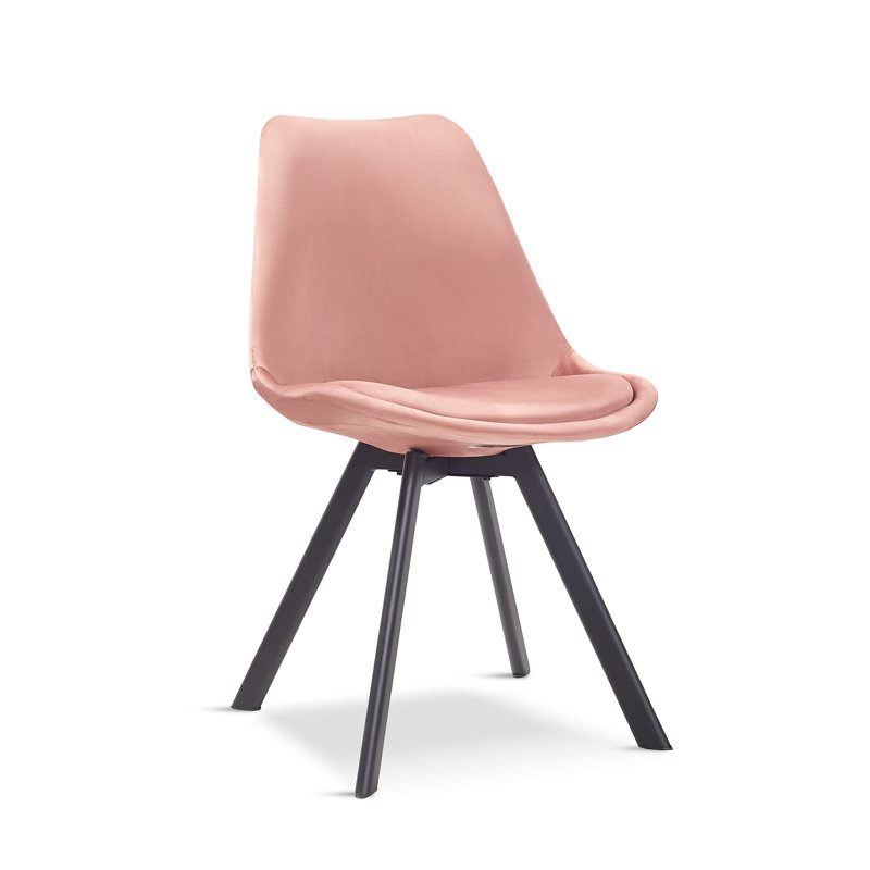 4 Rivas Velvet Upholstered Dining Chairs, Pink, 4