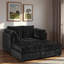Chaise longue moderne avec accoudoirs moelleux, assise profonde capitonnée et dossier confortable.-420699267