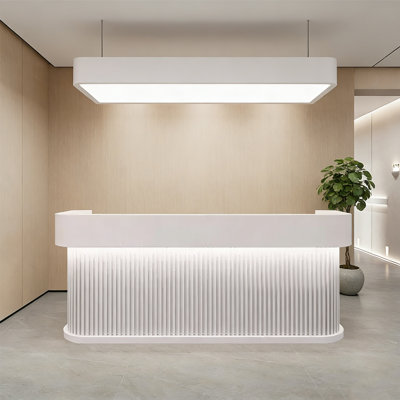 Sleek Retail Counter and Front Desk with Ample Storage – Perfect for Your Shop or Office