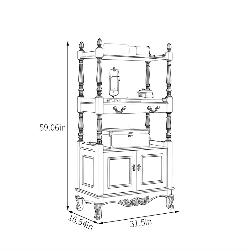 Elegant painted multi-functional bookcase, Brown