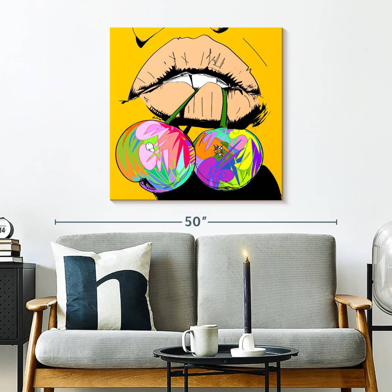 Yarlin Biting Cherries, 30" H x 30" W