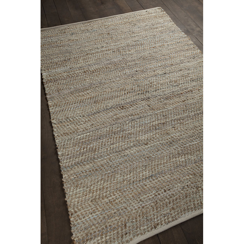Tapis de zone argenté tissé à la main Polito, Rectangle 7 pi 9 po x 10 pi 6 po