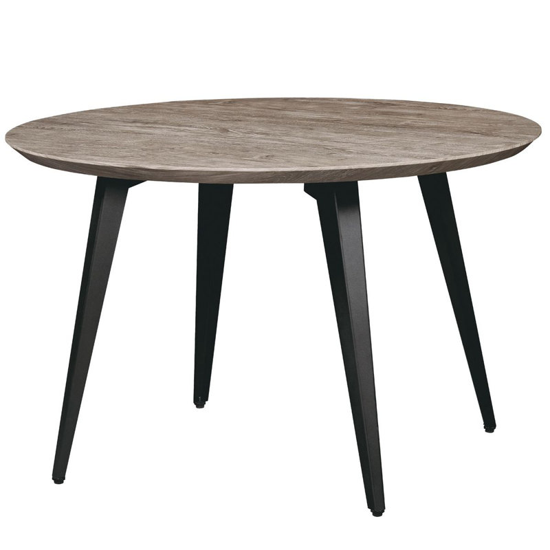 Hampson 47" Round MDF Dining Table – Compact Modern Table with Iron Legs for Kitchen, Dining Room, or Small Apartment Spaces