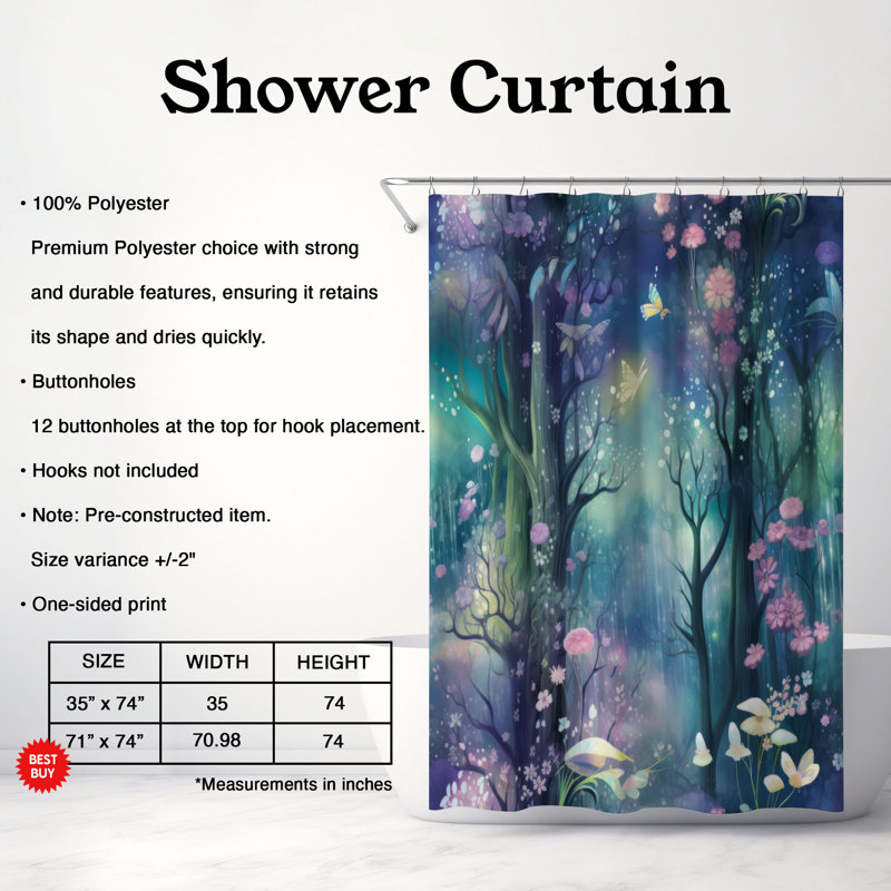 Forest Joy - Premium Shower Curtain, 74"H x 71"W