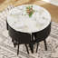 Ensembles de table de salle à manger peu encombrants en faux marbre, style moderne pour les petits espaces