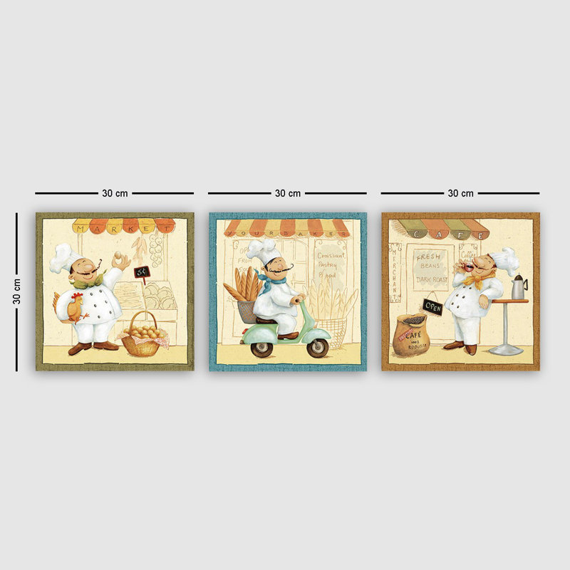 Ensemble de 3 impressions sur toile tendue