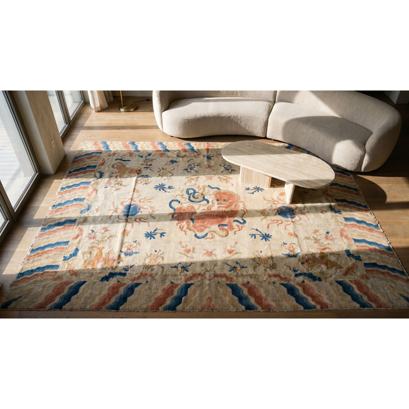 Hand Knotted Wool Area Rug