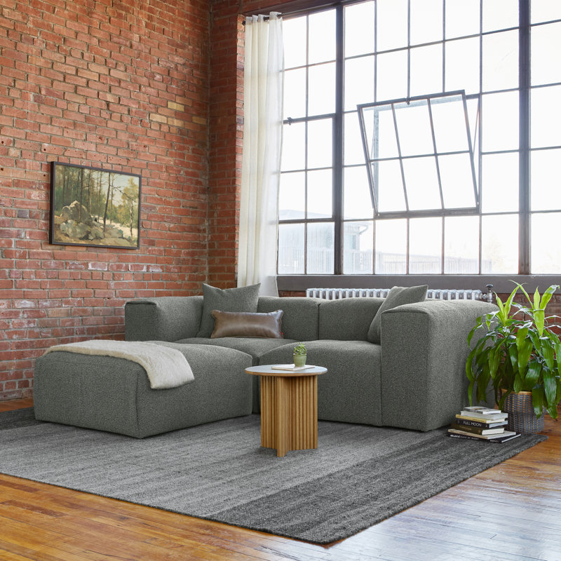 Nest Modular 3-PC Sectional, Bone Boucle