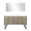 Meuble-lavabo double en acacia rustique l 60 po x P 20 po et miroir 55 po Lancy-1379422697