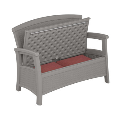 Suncast 47 in. W x 29.5 in. D Resin Loveseat with Storage Compartment, Made in the USA