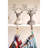  Metal Deer Stocking Holders Gray White-Washed- 14 inch Holiday Décor