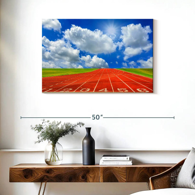 Cloudscape Over Running Track, 24" H x 36" W